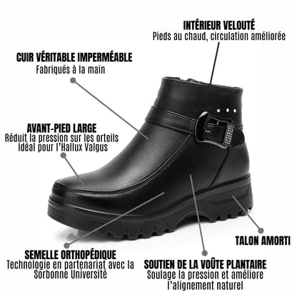 Botte en Cuir Velouté Hiver Louise