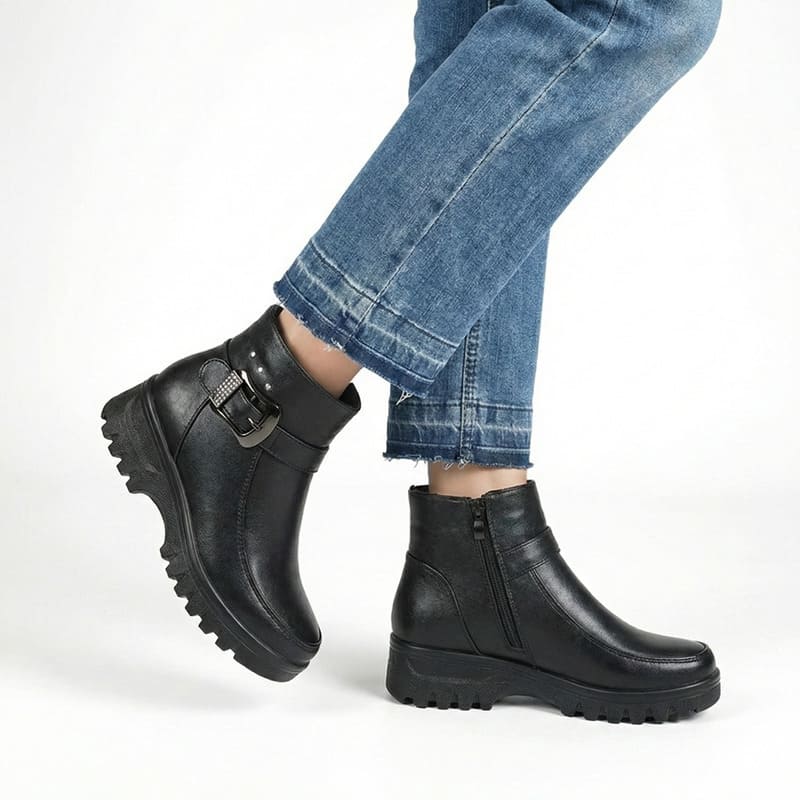 Botte en Cuir Velouté Hiver Louise